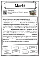 Vorschau - Unterrichtsreihen - Markt Lückentext mit Wortspeicher Hörverstehen und Suchsel - Seite 1