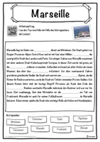 Vorschau - Unterrichtsreihen - Marseille Lückentext mit Wortspeicher Hörverstehen und Suchsel - Seite 1