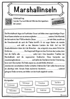 Vorschau - Unterrichtsreihen - Marshallinseln Lückentext mit Wortspeicher Hörverstehen und Suchsel - Seite 1