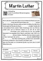 Vorschau - Unterrichtsreihen - Martin Luther Lückentext mit Wortspeicher Hörverstehen und Suchsel - Seite 1