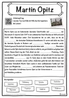 Vorschau - Unterrichtsreihen - Martin Opitz Lückentext mit Wortspeicher Hörverstehen und Suchsel - Seite 1