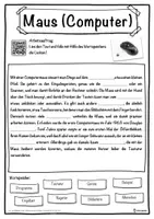 Vorschau - Unterrichtsreihen - Maus (Computer) Lückentext mit Wortspeicher Hörverstehen und Suchsel - Seite 1