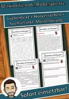 Vorschau - Unterrichtsreihen - Maximilien de Robespierre Lückentext mit Wortspeicher Hörverstehen und Suchsel - Deckblatt