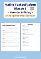 Vorschau - Stundenentwürfe - Mathe Textaufgaben Klasse 3 – Natur im Frühling (30 Aufgaben mit Lösungen) - Deckblatt