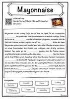 Vorschau - Unterrichtsreihen - Mayonnaise Lückentext mit Wortspeicher Hörverstehen und Suchsel - Seite 1