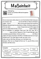 Vorschau - Unterrichtsreihen - Maßeinheit Lückentext mit Wortspeicher Hörverstehen und Suchsel - Seite 1