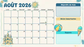 Aperçu - Matériel pour travaux manuels / dessin - 2 Calendriers de rentrée scolaire 2026-2027 - Français - Page 2