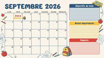 Aperçu - Matériel pour travaux manuels / dessin - 2 Calendriers de rentrée scolaire 2026-2027 - Français - Page 3