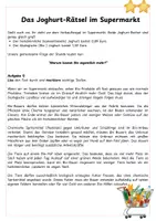 Vorschau - Arbeitsblätter - Das Joghurt Rätsel im Supermarkt - Seite 1