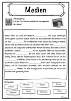 Vorschau - Unterrichtsreihen - Medien Lückentext mit Wortspeicher Hörverstehen und Suchsel - Seite 1