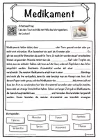 Vorschau - Unterrichtsreihen - Medikament Lückentext mit Wortspeicher Hörverstehen und Suchsel - Seite 1