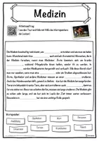 Vorschau - Unterrichtsreihen - Medizin Lückentext mit Wortspeicher Hörverstehen und Suchsel - Seite 1