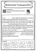 Vorschau - Unterrichtsreihen - Medizinischer Fachangestellter Lückentext mit Wortspeicher Hörverstehen und Suchsel - Seite 1