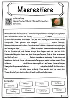 Vorschau - Unterrichtsreihen - Meerestiere Lückentext mit Wortspeicher Hörverstehen und Suchsel - Seite 1