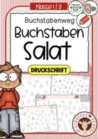 Vorschau - Unterrichtsreihen - Buchstabenweg DRUCKSCHRIFT - Buchstabensalat - visuelle Buchstabenerkennung - Deckblatt