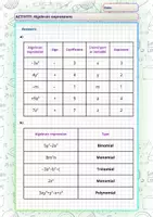 Vista previa - Hojas de trabajo - Exercises Agebraic Expressions - Answers key - página 2