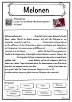 Vorschau - Unterrichtsreihen - Melonen Lückentext mit Wortspeicher Hörverstehen und Suchsel - Seite 1