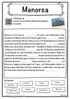 Vorschau - Unterrichtsreihen - Menorca Lückentext mit Wortspeicher Hörverstehen und Suchsel - Seite 1