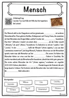 Vorschau - Unterrichtsreihen - Mensch Lückentext mit Wortspeicher Hörverstehen und Suchsel - Seite 1