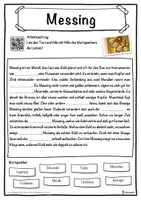 Vorschau - Unterrichtsreihen - Messing Lückentext mit Wortspeicher Hörverstehen und Suchsel - Seite 1