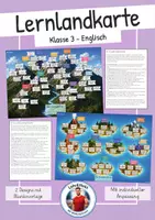 Vorschau - Mal- und Bastelvorlagen - Lernlandkarten Englisch Klasse 3 - Mit Selbsteinschätzung und Einführungsgeschichte - Deckblatt