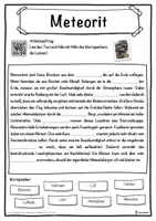 Vorschau - Unterrichtsreihen - Meteorit Lückentext mit Wortspeicher Hörverstehen und Suchsel - Seite 1