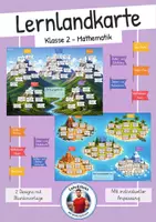 Vorschau - Arbeitsblätter - Lernlandkarten Matematik Klasse 2 - Mit Selbsteinschätzung und Einführungsgeschichte - Deckblatt