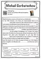 Vorschau - Unterrichtsreihen - Michail Gorbatschow Lückentext mit Wortspeicher Hörverstehen und Suchsel - Seite 1