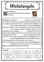 Vorschau - Unterrichtsreihen - Michelangelo Lückentext mit Wortspeicher Hörverstehen und Suchsel - Seite 1