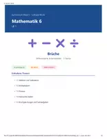 Vorschau - Arbeitsblätter - Mathematik 6 Gymnasium - Brüche - Deckblatt