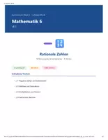 Vorschau - Arbeitsblätter - Mathematik 6 Gymnasium - Rationale Zahlen - Deckblatt