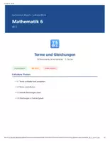 Vorschau - Arbeitsblätter - Mathematik 6 Gymnasium - Terme und Gleichungen - Seite 1