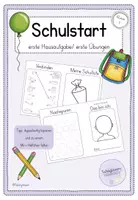 Vorschau - Arbeitsblätter - Schulstart: Klasse 1 - Anfangsunterricht - erste Übungen/erste Hausaufgabe - Deckblatt