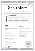 Vorschau - Arbeitsblätter - Schulstart: Klasse 1 - Anfangsunterricht - erste Übungen/erste Hausaufgabe - Seite 1