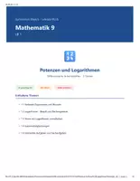 Vorschau - Arbeitsblätter - Mathematik 9 Gymnasium - Potenzen und Logarithmen - Deckblatt