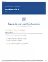 Vorschau - Arbeitsblätter - Mathematik 9 Gymnasium - Exponentialfunktionen - Deckblatt