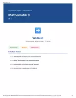 Vorschau - Arbeitsblätter - Mathematik 9 Gymnasium - Vektoren - Deckblatt