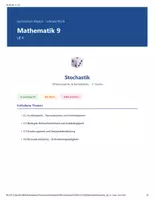 Vorschau - Arbeitsblätter - Mathematik 9 Gymnasium - Stochastik - Deckblatt
