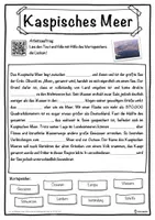 Vorschau - Unterrichtsreihen - Kaspisches Meer Lückentext mit Wortspeicher Hörverstehen und Suchsel - Seite 1