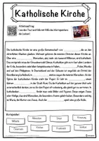 Vorschau - Unterrichtsreihen - Katholische Kirche Lückentext mit Wortspeicher Hörverstehen und Suchsel - Seite 1