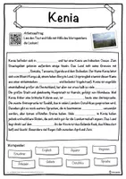 Vorschau - Unterrichtsreihen - Kenia Lückentext mit Wortspeicher Hörverstehen und Suchsel - Seite 1