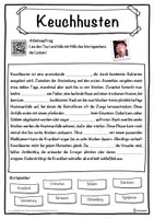 Vorschau - Unterrichtsreihen - Keuchhusten Lückentext mit Wortspeicher Hörverstehen und Suchsel - Seite 1
