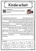 Vorschau - Unterrichtsreihen - Kinderarbeit Lückentext mit Wortspeicher Hörverstehen und Suchsel - Seite 1