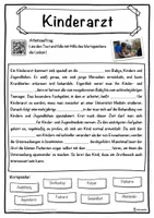 Vorschau - Unterrichtsreihen - Kinderarzt Lückentext mit Wortspeicher Hörverstehen und Suchsel - Seite 1