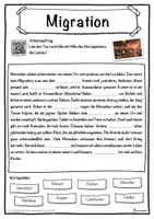 Vorschau - Unterrichtsreihen - Migration Lückentext mit Wortspeicher Hörverstehen und Suchsel - Seite 1