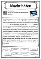 Vorschau - Unterrichtsreihen - Nachrichten Lückentext mit Wortspeicher Hörverstehen und Suchsel - Seite 1