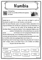 Vorschau - Unterrichtsreihen - Namibia Lückentext mit Wortspeicher Hörverstehen und Suchsel - Seite 1