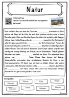 Vorschau - Unterrichtsreihen - Natur Lückentext mit Wortspeicher Hörverstehen und Suchsel - Seite 1