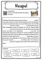 Vorschau - Unterrichtsreihen - Neapel Lückentext mit Wortspeicher Hörverstehen und Suchsel - Seite 1