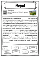 Vorschau - Unterrichtsreihen - Nepal Lückentext mit Wortspeicher Hörverstehen und Suchsel - Seite 1